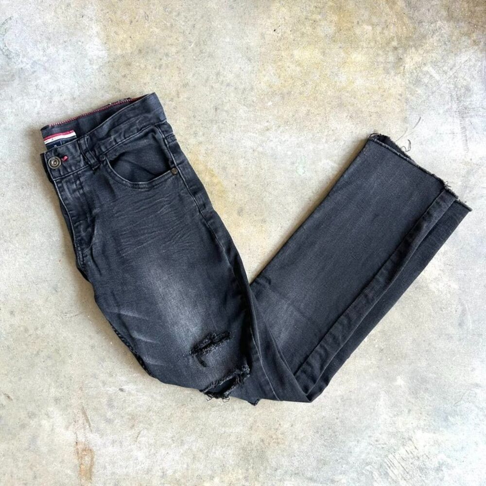 Tommy Hilfiger Black Distressed Jeans Junior 14 Adjustable Waist